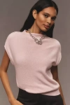 By Anthropologie Mock-neck Cashmere Sweater Tee In Pink
