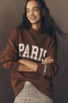 By Anthropologie Mock-neck City Sweatshirt In Brown