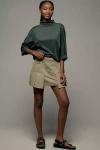 By Anthropologie Mock-neck Three-quarter Top In Green