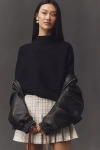 By Anthropologie Mock-neck Wide-sleeve Sweater In Black