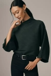 By Anthropologie Mock-neck Wide-sleeve Sweater In Green