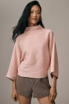 By Anthropologie Mock-neck Wide-sleeve Sweater In Pink