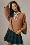 By Anthropologie Mock-neck Wide-sleeve Sweater In Sand