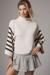 By Anthropologie Mock-neck Wide-sleeve Sweater In White