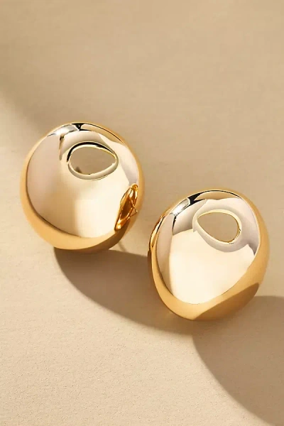 By Anthropologie Mod Full Round Post Earrings In Gold