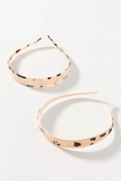 By Anthropologie Mod Resin Headbands, Set Of 2 In Neutral