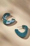 By Anthropologie Mod Shaped Stone Hoop Earrings In Multicolor