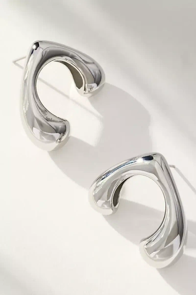 By Anthropologie Mod Wishbone Post Earrings In Silver
