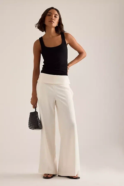 By Anthropologie Modern Flare Trousers In White