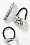 By Anthropologie Molten Cuff Hair Ties, Set Of 3 In Silver