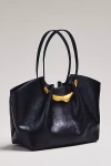 By Anthropologie Molten Hardware Shiny Textured Tote In Black