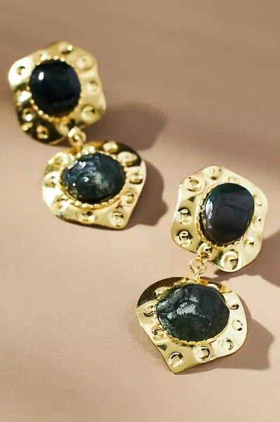 By Anthropologie Molten Stone Drop Earrings In Blue