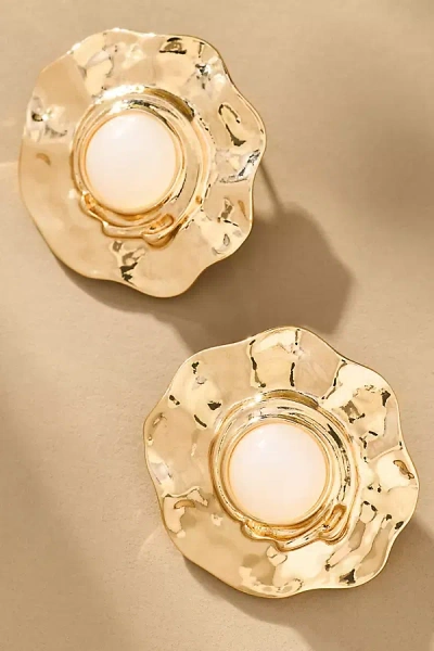 By Anthropologie Molten Stone Post Earrings In White