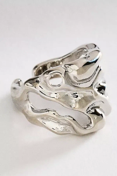 By Anthropologie Molten Tide Ring In Silver