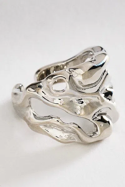 By Anthropologie Molten Tide Ring In Silver