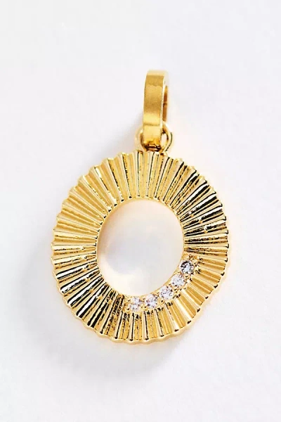 By Anthropologie Mono Bar Fluted Initial Charm In Gold