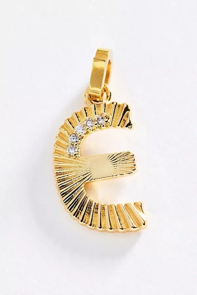 By Anthropologie Mono Bar Fluted Initial Charm In Gold
