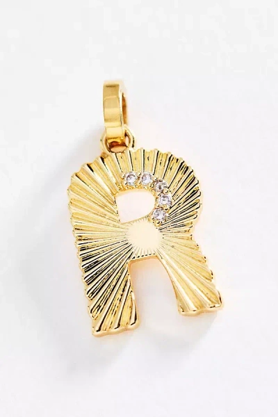 By Anthropologie Mono Bar Fluted Initial Charm In Gold