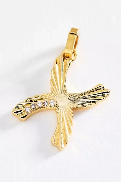By Anthropologie Mono Bar Fluted Initial Charm In Gold