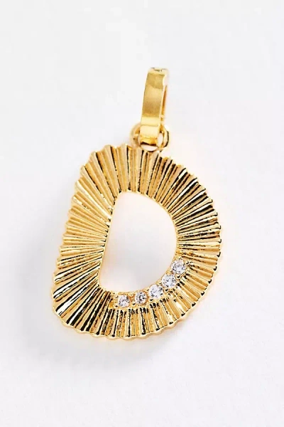 By Anthropologie Mono Bar Fluted Initial Charm In Gold