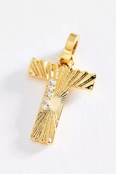 By Anthropologie Mono Bar Fluted Initial Charm In Gold