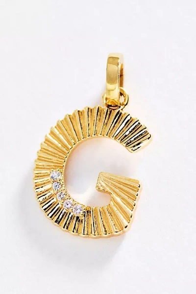By Anthropologie Mono Bar Fluted Initial Charm In Gold