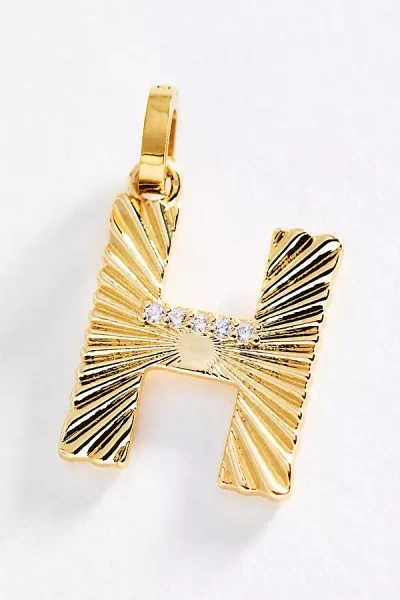 By Anthropologie Mono Bar Fluted Initial Charm In Gold