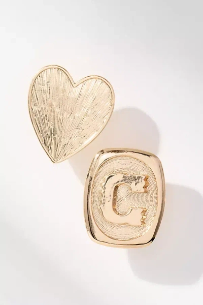 By Anthropologie Monogram And Heart Brooch, Set Of 2