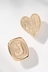 By Anthropologie Monogram And Heart Brooch, Set Of 2