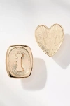 By Anthropologie Monogram And Heart Brooch, Set Of 2