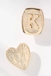 By Anthropologie Monogram And Heart Brooch, Set Of 2