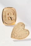 By Anthropologie Monogram And Heart Brooch, Set Of 2