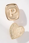 By Anthropologie Monogram And Heart Brooch, Set Of 2