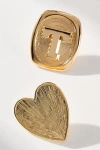 By Anthropologie Monogram And Heart Brooch, Set Of 2