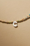 By Anthropologie Monogram Beaded Necklace In Multicolor