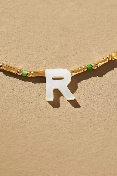 By Anthropologie Monogram Beaded Necklace In Multi