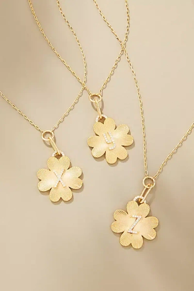 By Anthropologie Monogram Clover Charm Necklace In Multicolor