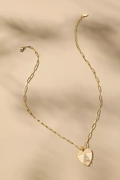 By Anthropologie Monogram Heart Charm Necklace In Alphabet