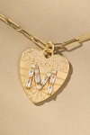 By Anthropologie Monogram Heart Charm Necklace In Multicolor