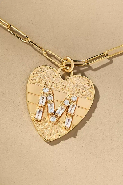 By Anthropologie Monogram Heart Charm Necklace In Multicolor