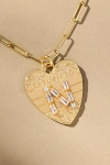 By Anthropologie Monogram Heart Charm Necklace In Multicolor