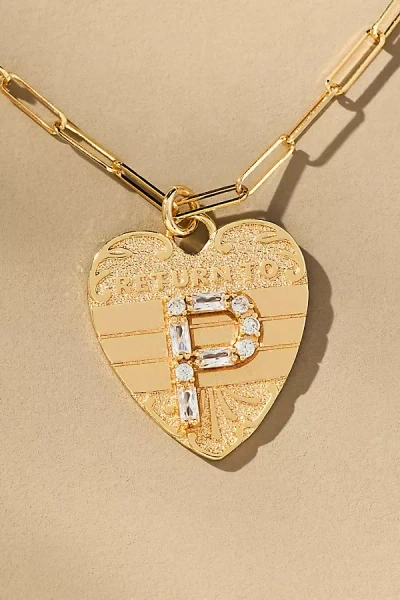 By Anthropologie Monogram Heart Charm Necklace In Multicolor