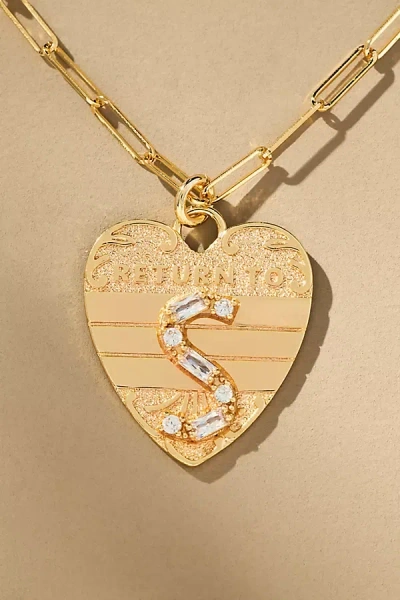 By Anthropologie Monogram Heart Charm Necklace In Multicolor