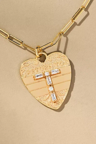 By Anthropologie Monogram Heart Charm Necklace In Multicolor