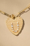 By Anthropologie Monogram Heart Charm Necklace In Multicolor