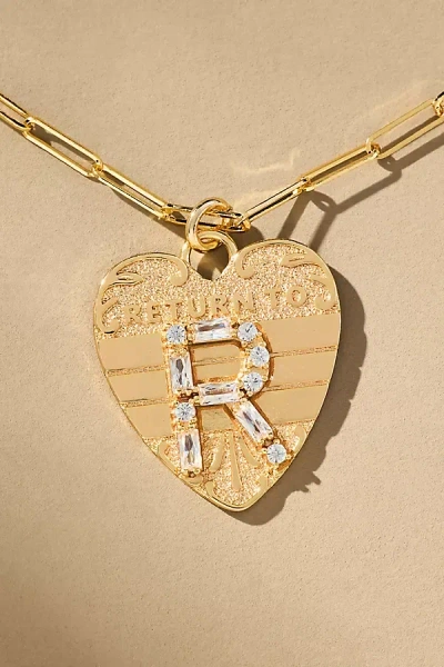 By Anthropologie Monogram Heart Charm Necklace In Multicolor