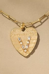 By Anthropologie Monogram Heart Charm Necklace In Multicolor