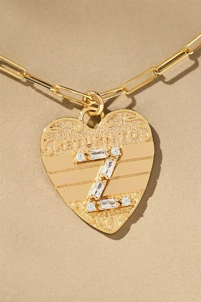 By Anthropologie Monogram Heart Charm Necklace In Multicolor