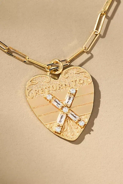 By Anthropologie Monogram Heart Charm Necklace In Multicolor