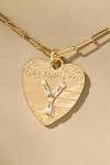 By Anthropologie Monogram Heart Charm Necklace In Multicolor
